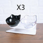 Non Slip Double Cat Bowl With Raised Stand Pet Food Cat Feeder Protect Cervical Vertebra Dog Bowl Transparent Pet Products